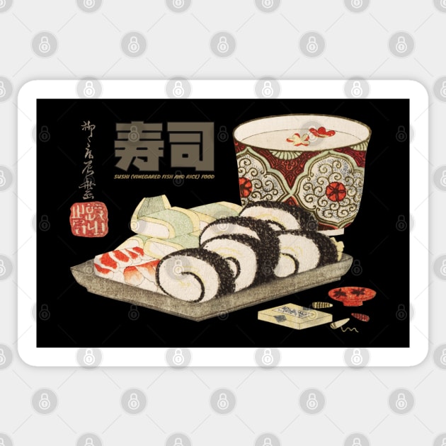 Vintage Sushi Japanese Food Sticker by KewaleeTee